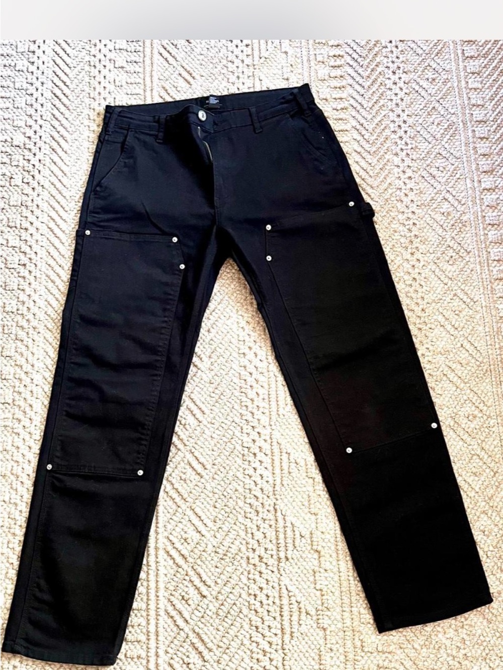 Forever 21 Men's Slim Straight Black Jeans with Cargo Pocket Never worn